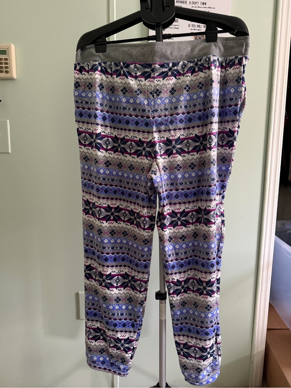 Nautica Fair Isle Lounge Pants in Gray, Navy, Lavender - Picture 2 of 6
